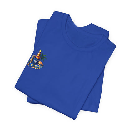 Dockside Sunset Tee — Tropical Marina Graphic T-Shirt