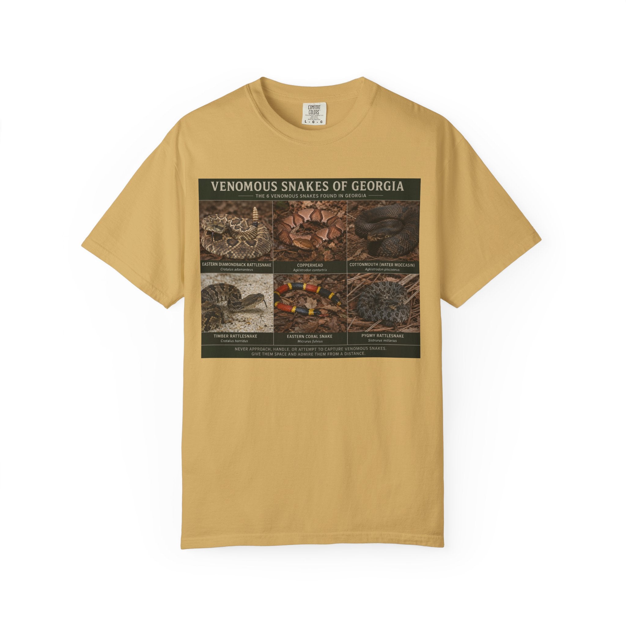 Venomous Snakes of Georgia T-shirt | Snake Identification Chart