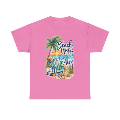 Beach Hair Coastal Air T-Shirt — Tropical Palm Tree Vacation Tee