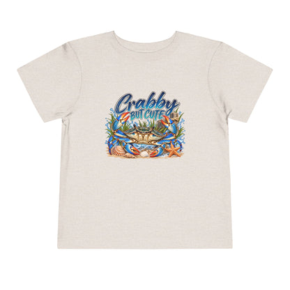 Crabby But Cute Toddler Tee – Cute Beach Crab Graphic Shirt for Kids