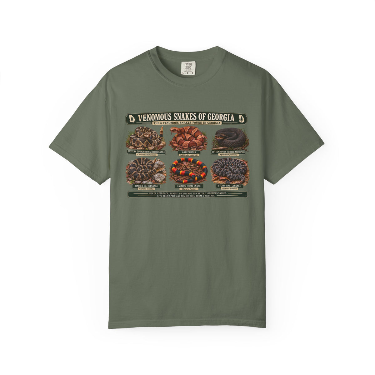 Venomous Snakes of Georgia T-shirt | Snake Identification Chart
