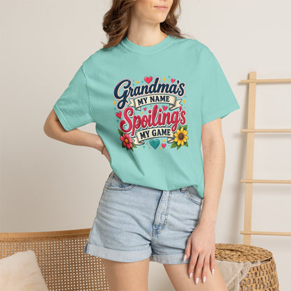 Grandma's My Name Spoiling's My Game T-Shirt | Floral Retro Design