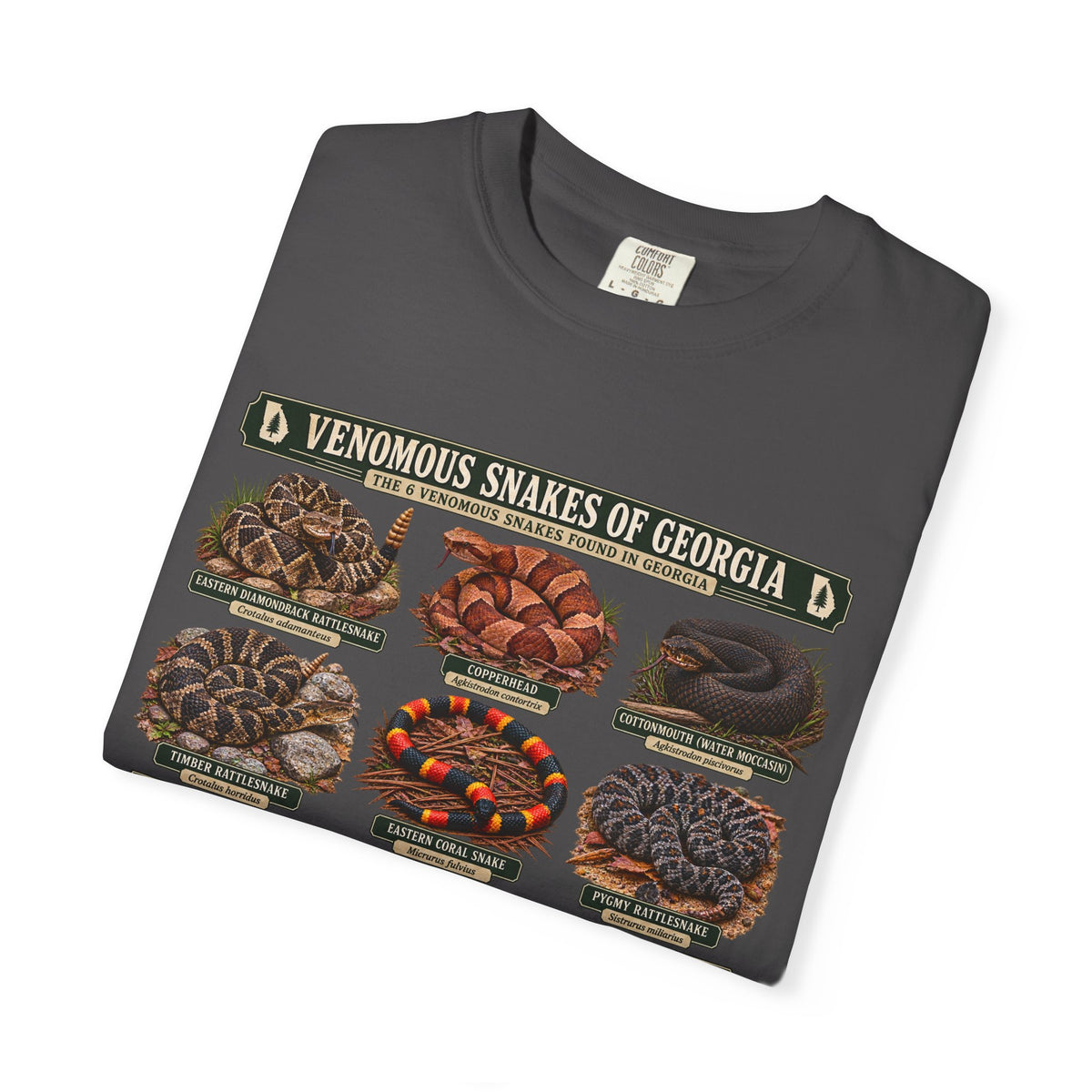 Venomous Snakes of Georgia T-shirt | Snake Identification Chart