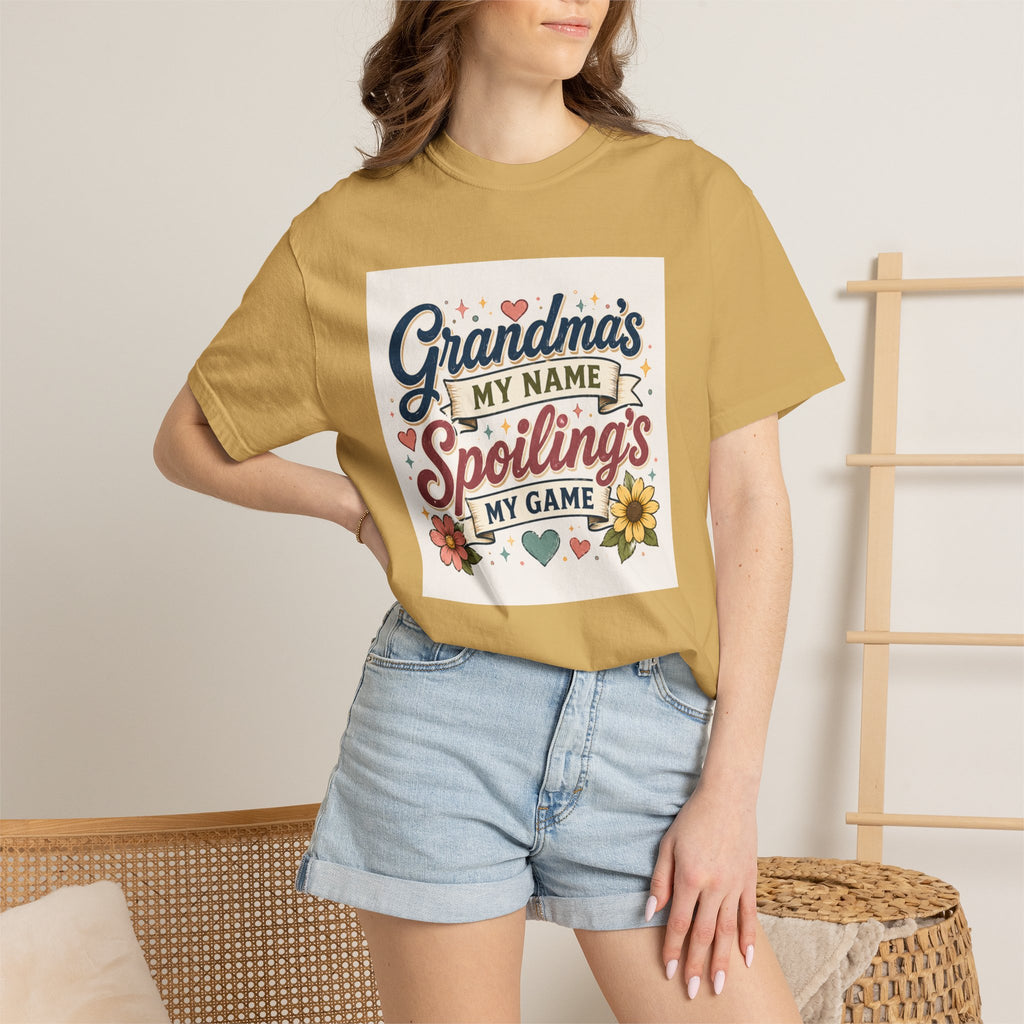 Grandma's My Name Spoiling's My Game T-Shirt | Floral Retro Design