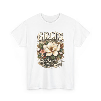 Grits Magnolia Tee — "Girls Raised in the South" Southern Floral Shirt