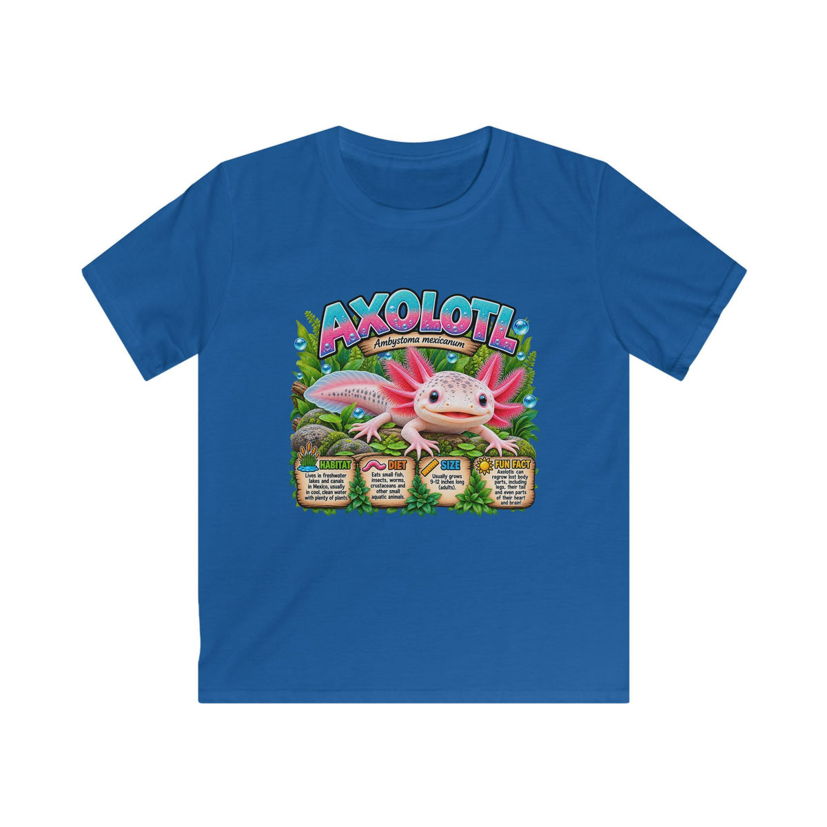 Kids Axolotl Tee — Cute Pink Axolotl Graphic Shirt for Children