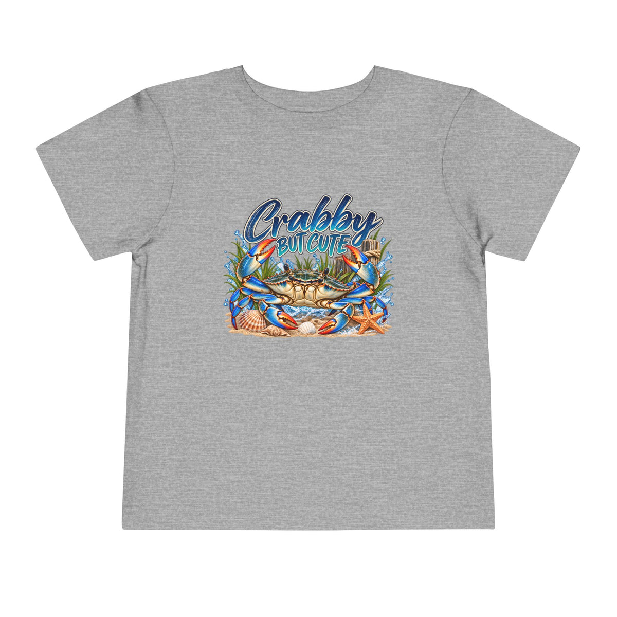 Crabby But Cute Toddler Tee – Cute Beach Crab Graphic Shirt for Kids