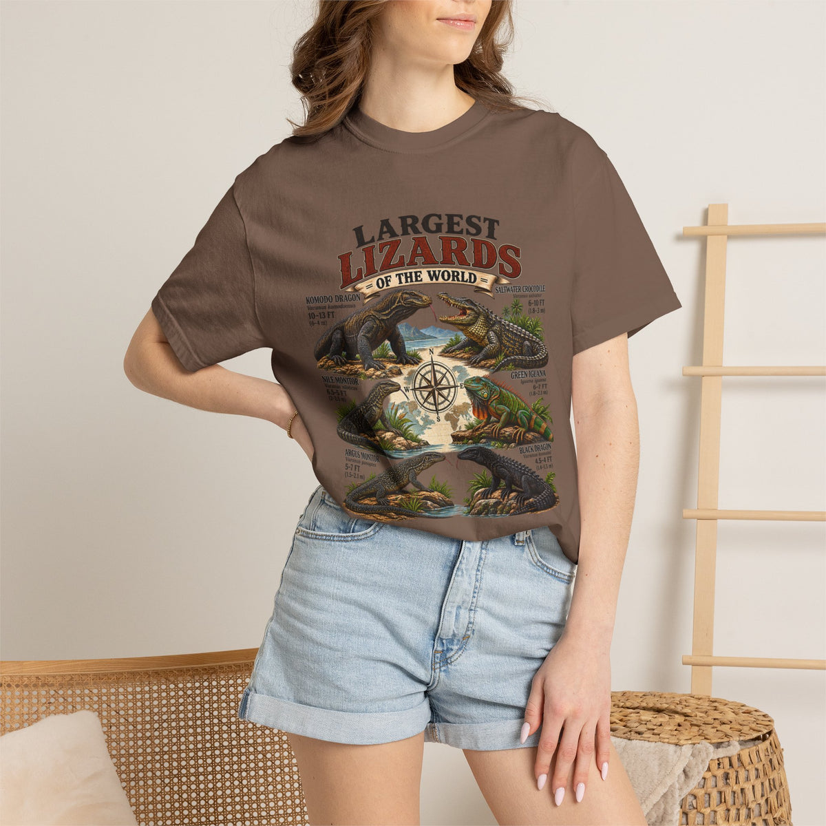 Lizards Graphic T-Shirt — "Largest Lizards of the World" Vintage Nature Tee