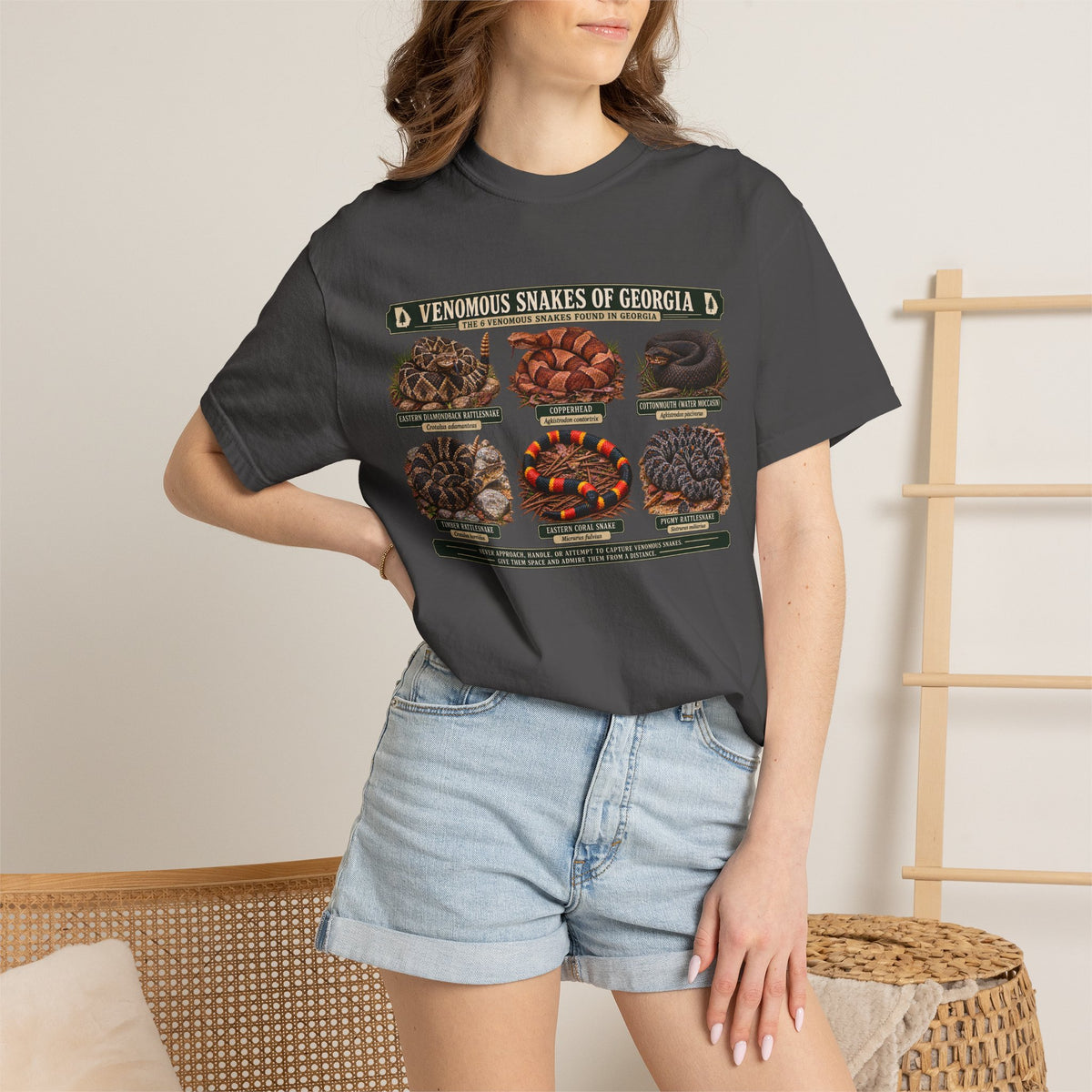 Venomous Snakes of Georgia T-shirt | Snake Identification Chart