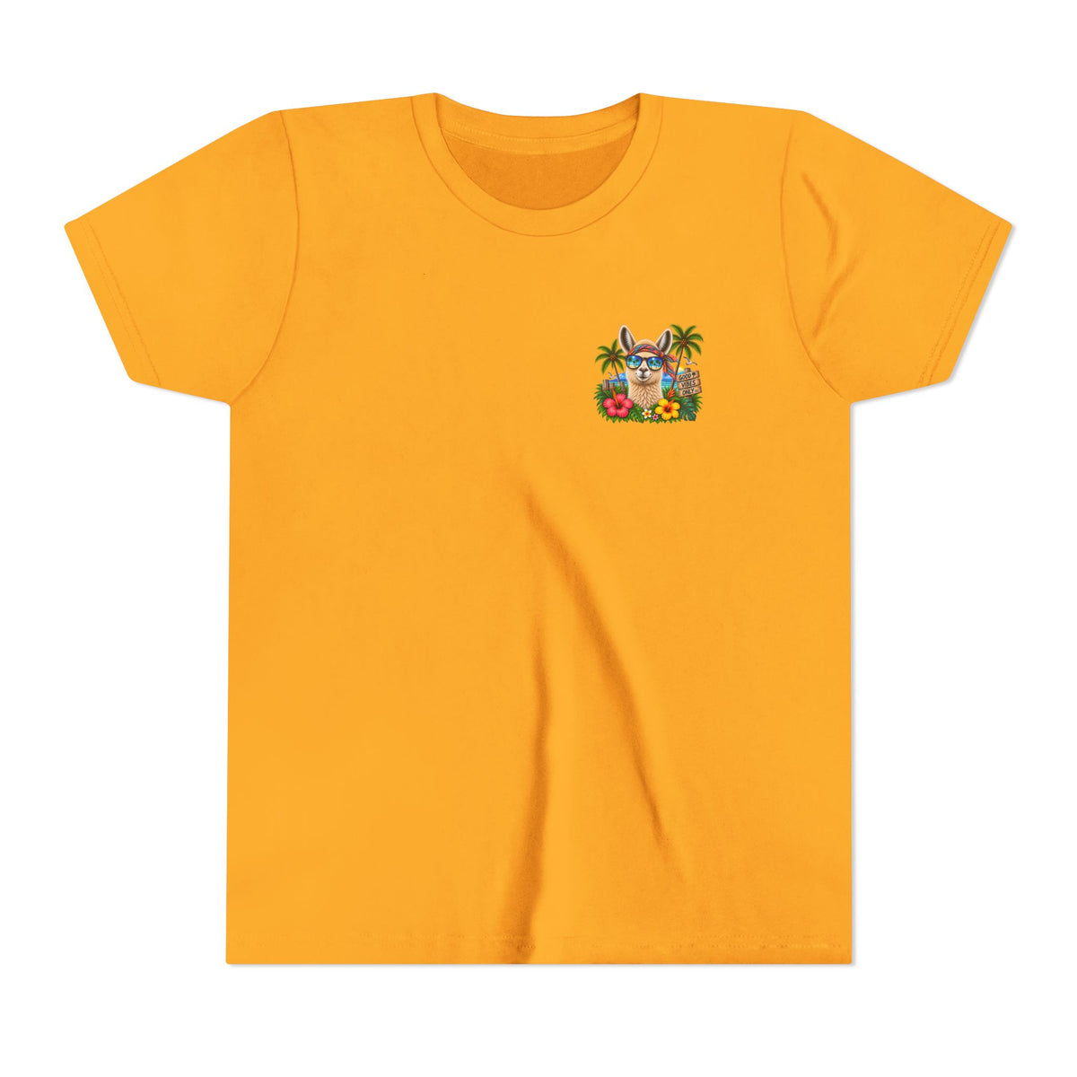 Youth Tee — Tropical Llama Sunglasses Summer Graphic