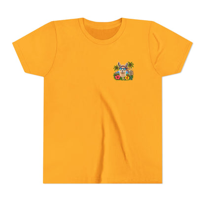 Youth Tee — Tropical Llama Sunglasses Summer Graphic