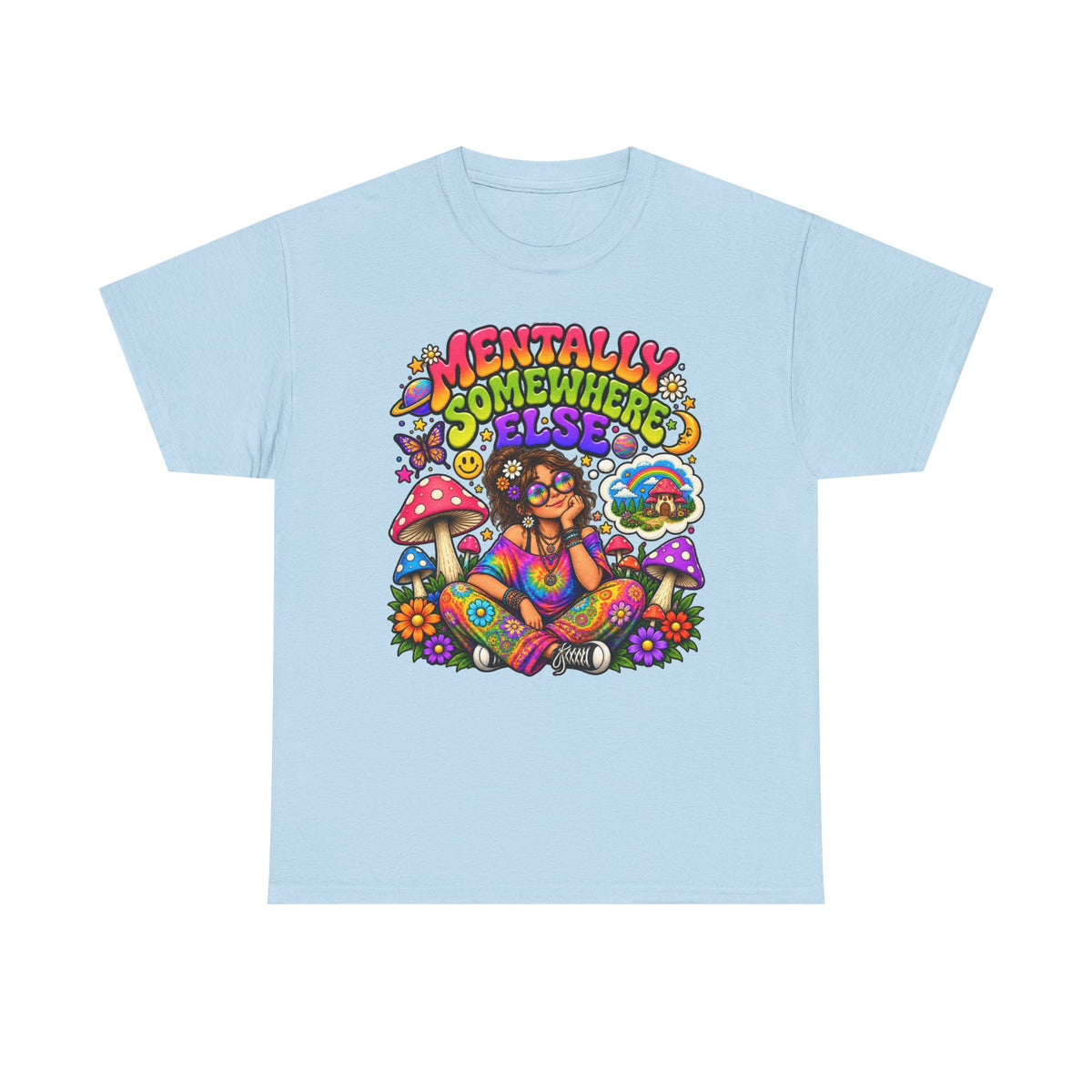 Mentally Somewhere Else T-Shirt — Retro Psychedelic Hippie Graphic Tee
