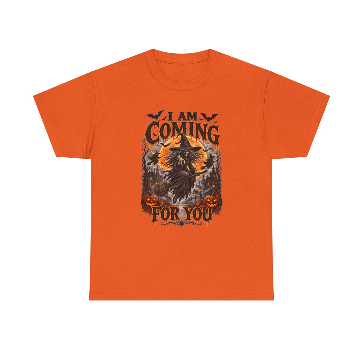 I Am Coming For You Halloween Tee — Spooky Raven Pumpkin Graphic T-Shirt