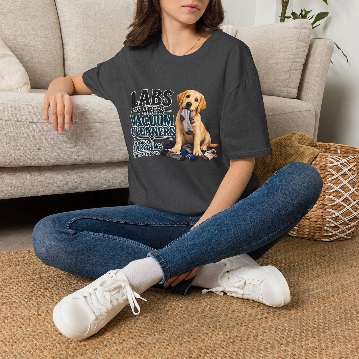 Lab Retriever T‑Shirt – "Labs Are Vacuum Cleaners" Cute Puppy Dog Tee
