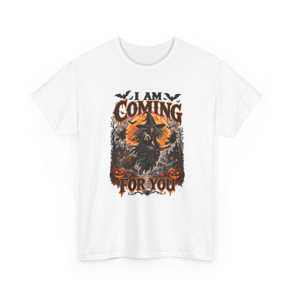 I Am Coming For You Halloween Tee — Spooky Raven Pumpkin Graphic T-Shirt