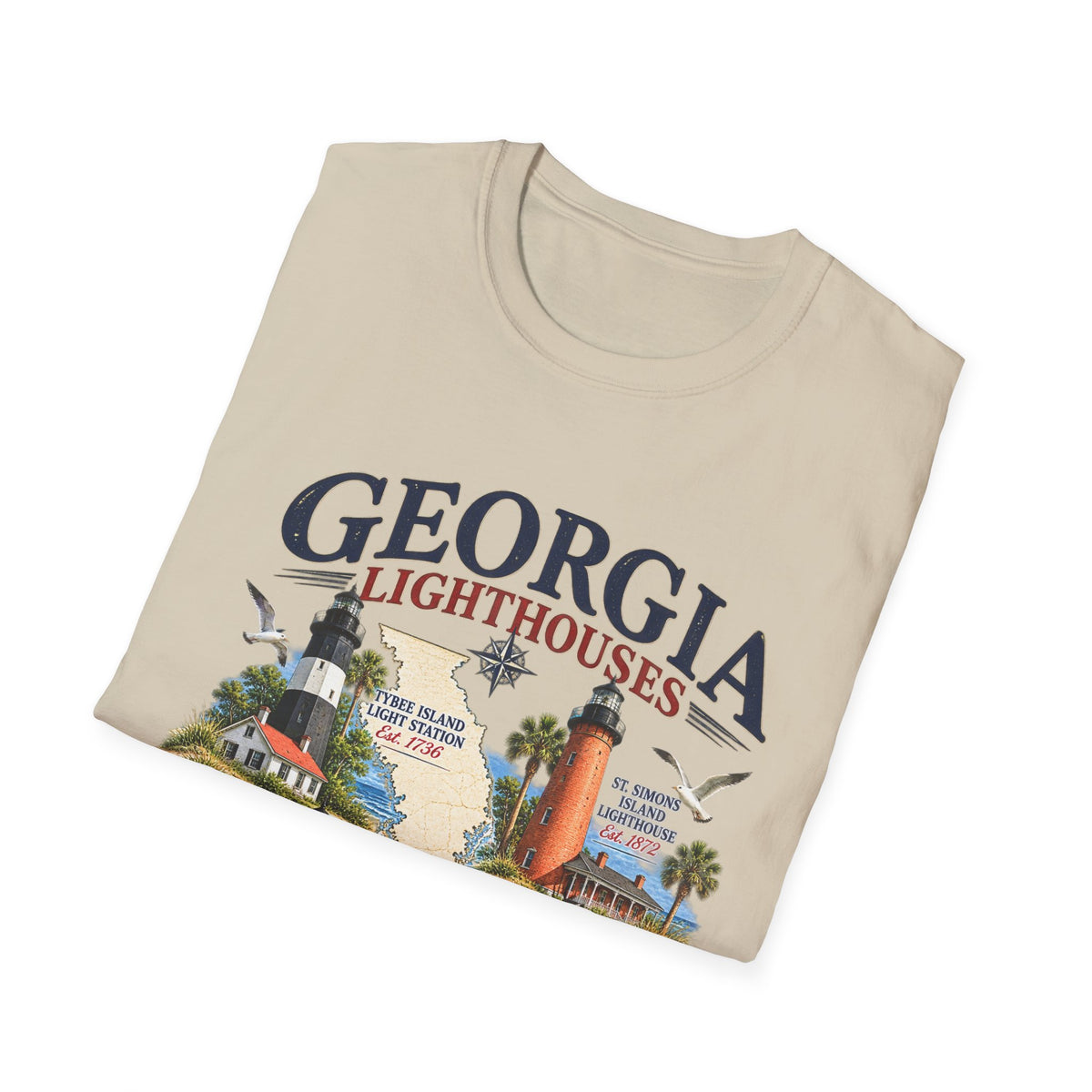 Georgia Lighthouses T-Shirt — Vintage Coastal Tee