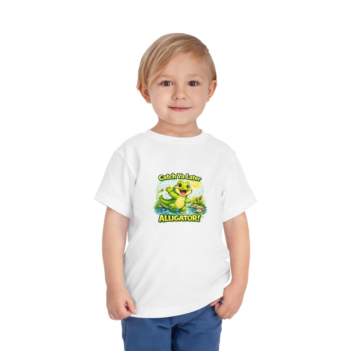 Toddler Tee - "Catch Ya Later Alligator" Cute Cartoon Alligator Kids Shirt
