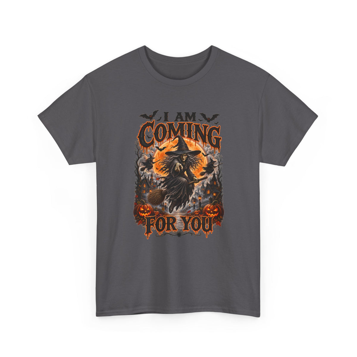 I Am Coming For You Halloween Tee — Spooky Raven Pumpkin Graphic T-Shirt