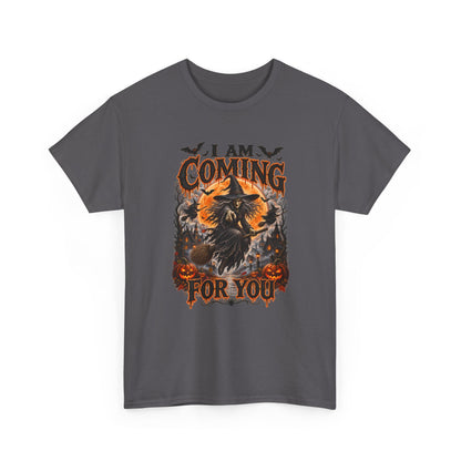 I Am Coming For You Halloween Tee — Spooky Raven Pumpkin Graphic T-Shirt