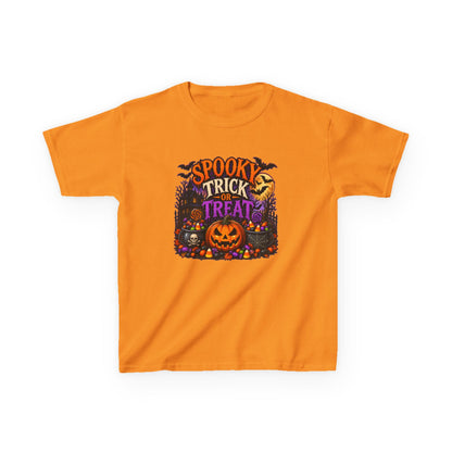 Trick or Treat Halloween Pumpkin Kids Tee | Jack-o'-Lantern, Haunted House