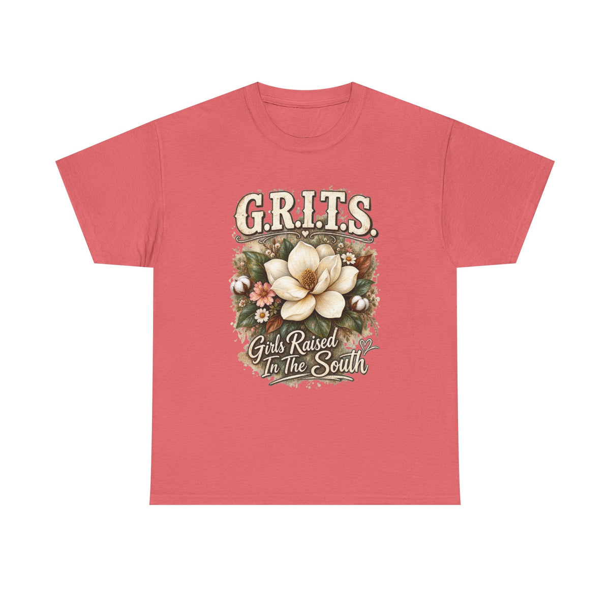 Grits Magnolia Tee — "Girls Raised in the South" Southern Floral Shirt