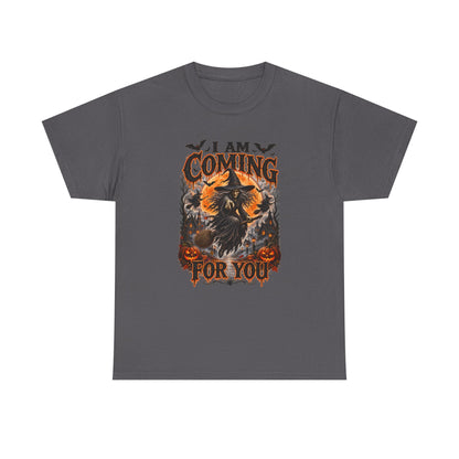 I Am Coming For You Halloween Tee — Spooky Raven Pumpkin Graphic T-Shirt