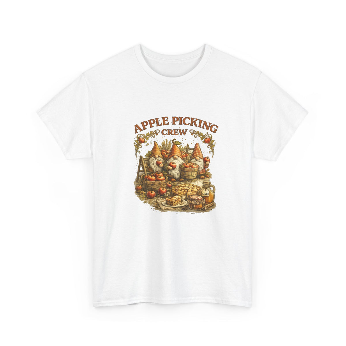 Apple Picking Crew T-Shirt — Vintage Fall Orchard Graphic Tee