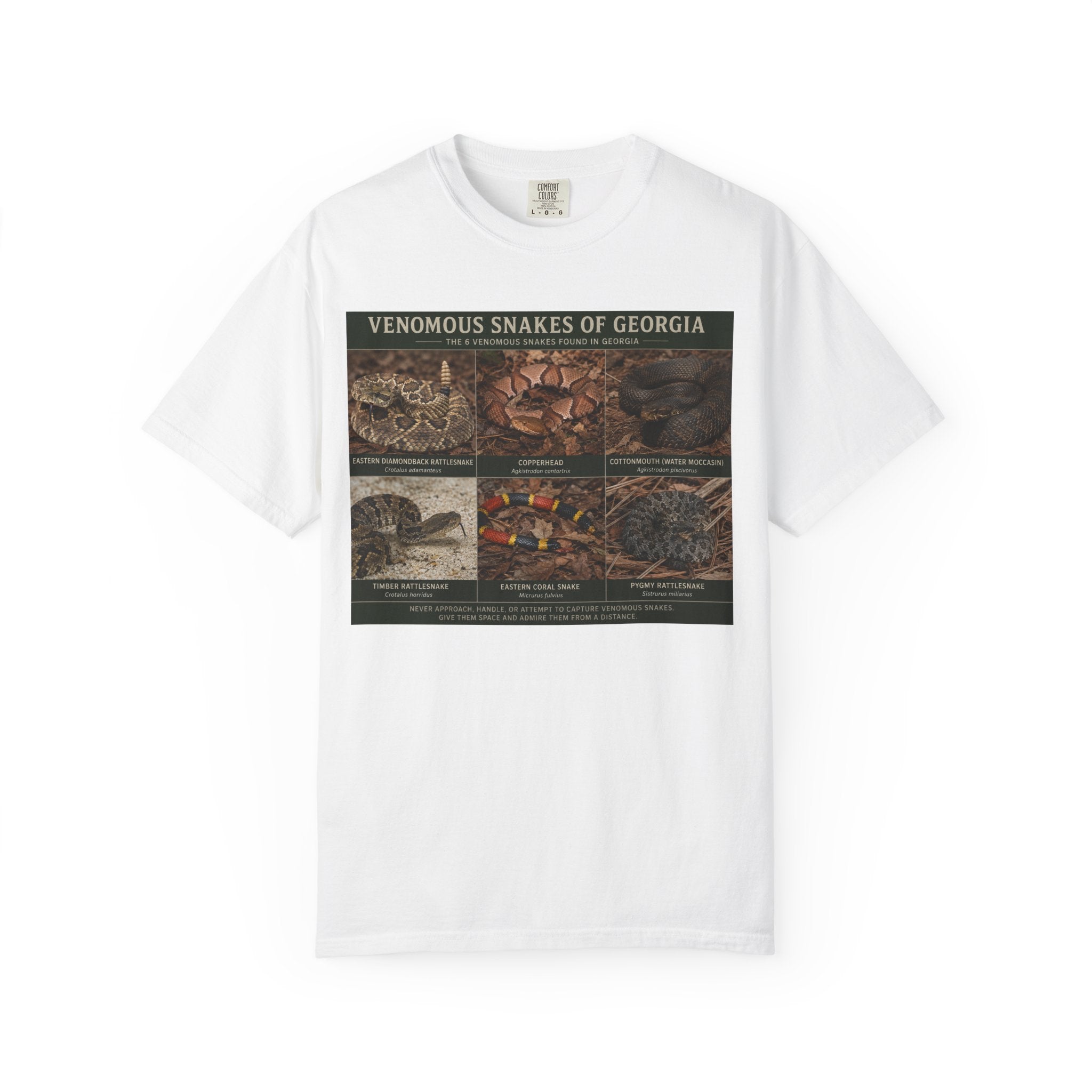 Venomous Snakes of Georgia T-shirt | Snake Identification Chart