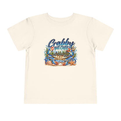Crabby But Cute Toddler Tee – Cute Beach Crab Graphic Shirt for Kids