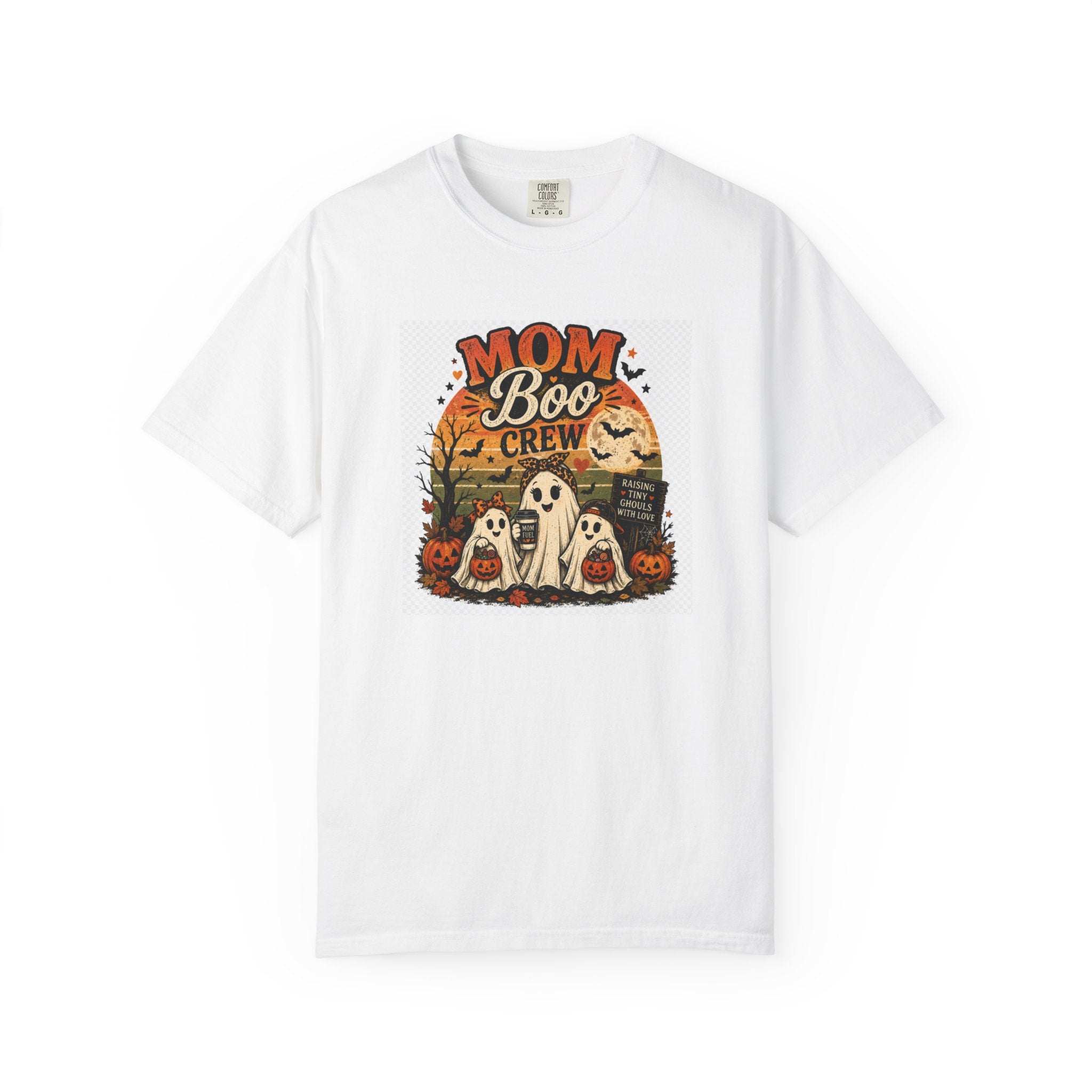 Mom Boo Crew Halloween T-Shirt — Cute Vintage Ghosts & Pumpkins Tee