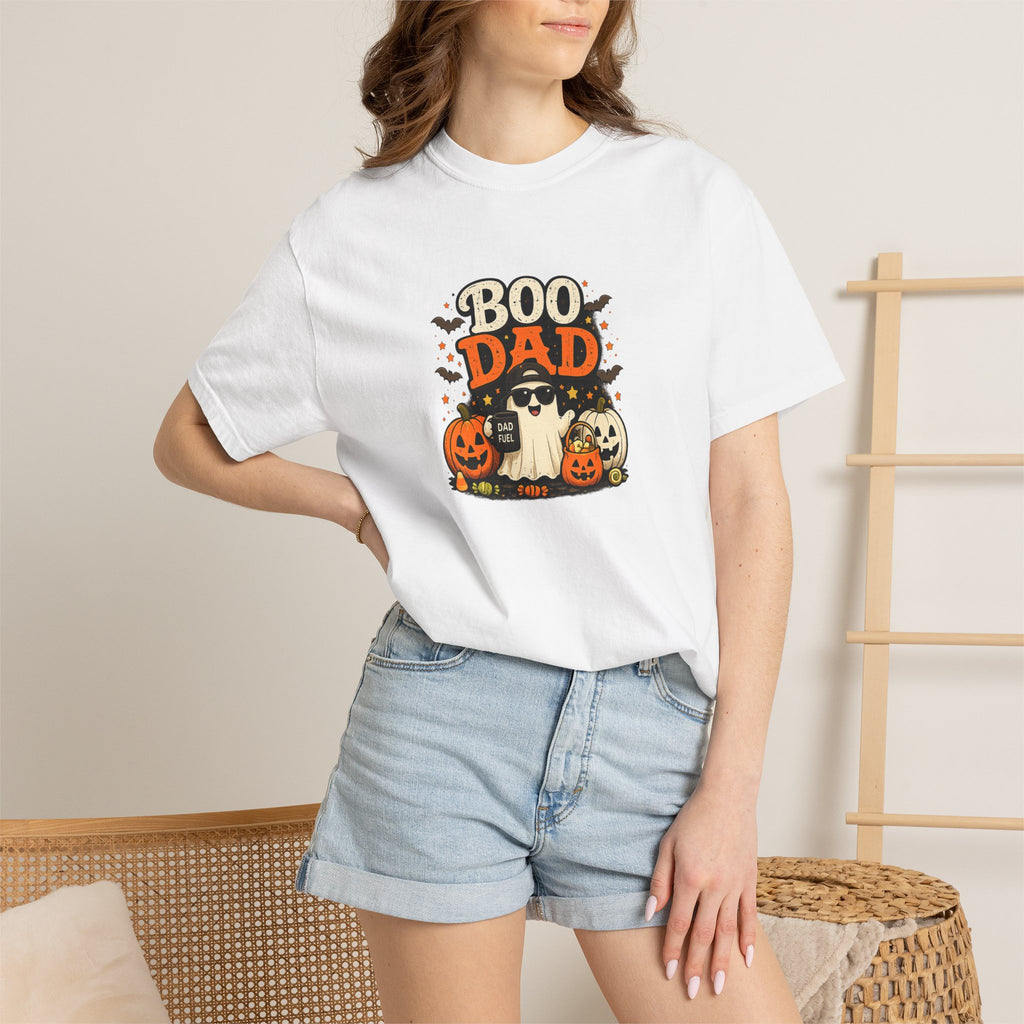 Boo Dad T-Shirt — Halloween Ghost & Pumpkins Dad Tee