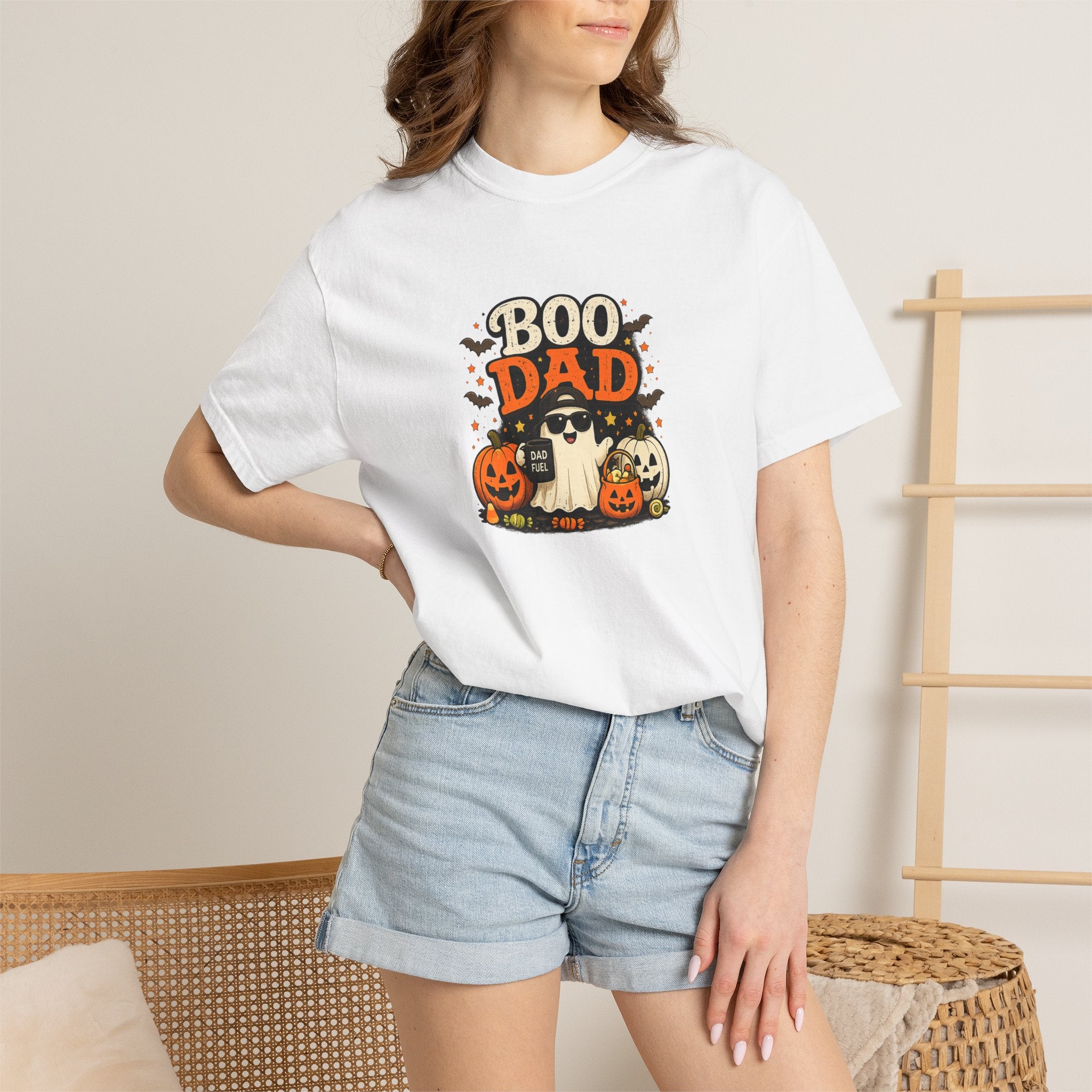 Boo Dad T-Shirt — Halloween Ghost & Pumpkins Dad Tee