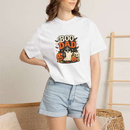 Boo Dad T-Shirt — Halloween Ghost & Pumpkins Dad Tee
