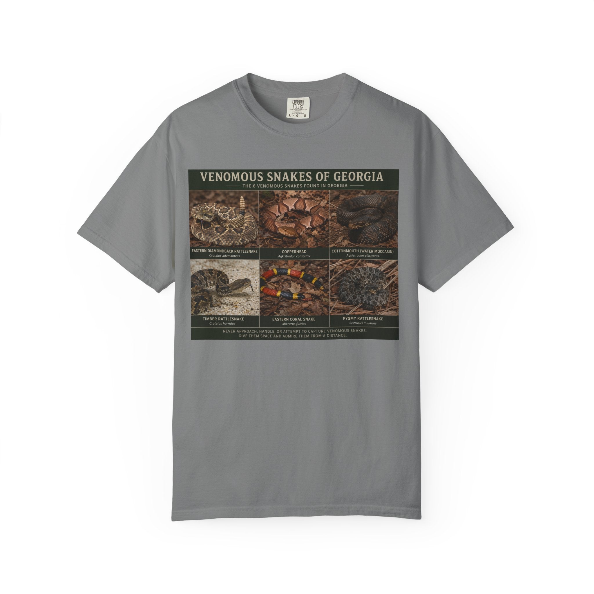 Venomous Snakes of Georgia T-shirt | Snake Identification Chart