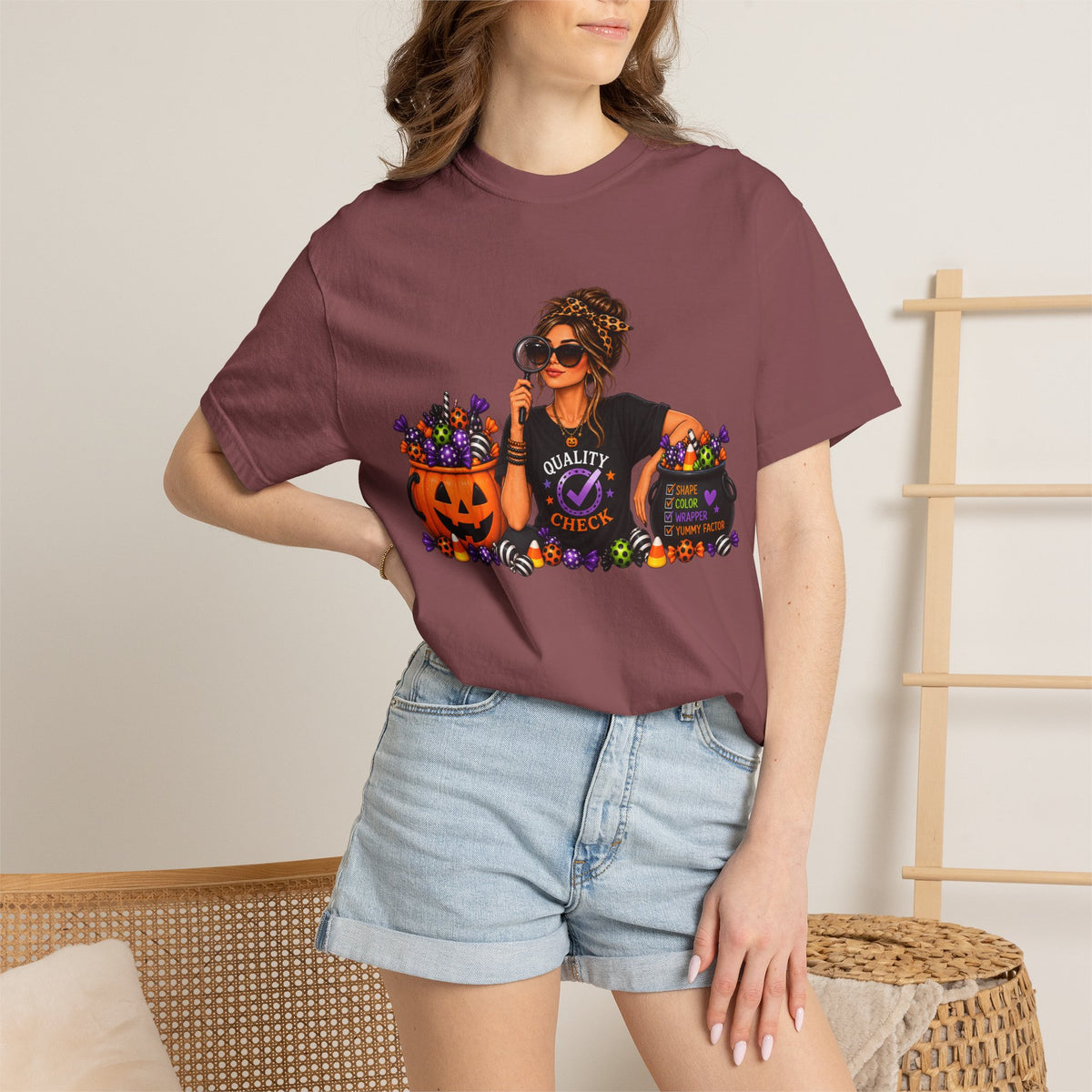 Mom Candy Inspector T-Shirt — Funny Halloween Trick-or-Treat Mom Tee