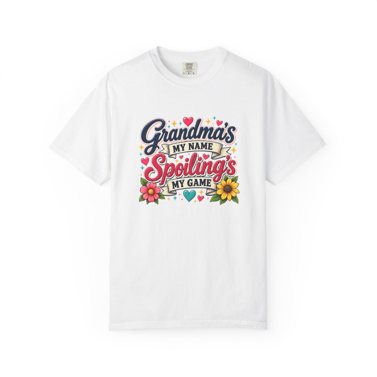 Grandma's My Name, Spoiling's My Game T-Shirt — Cute Floral Grandma Gift