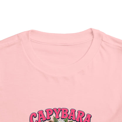 Capybara Good Vibes Toddler Tee - Cute Tropical Animal Shirt