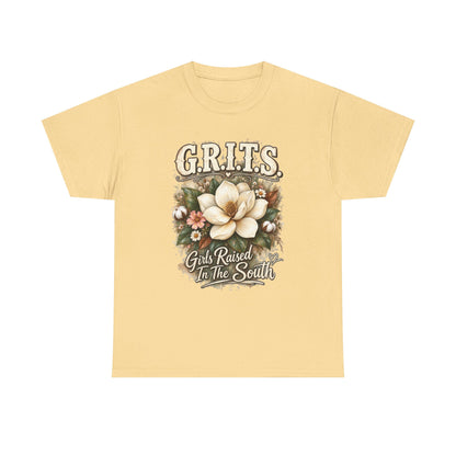 Grits Magnolia Tee — "Girls Raised in the South" Southern Floral Shirt