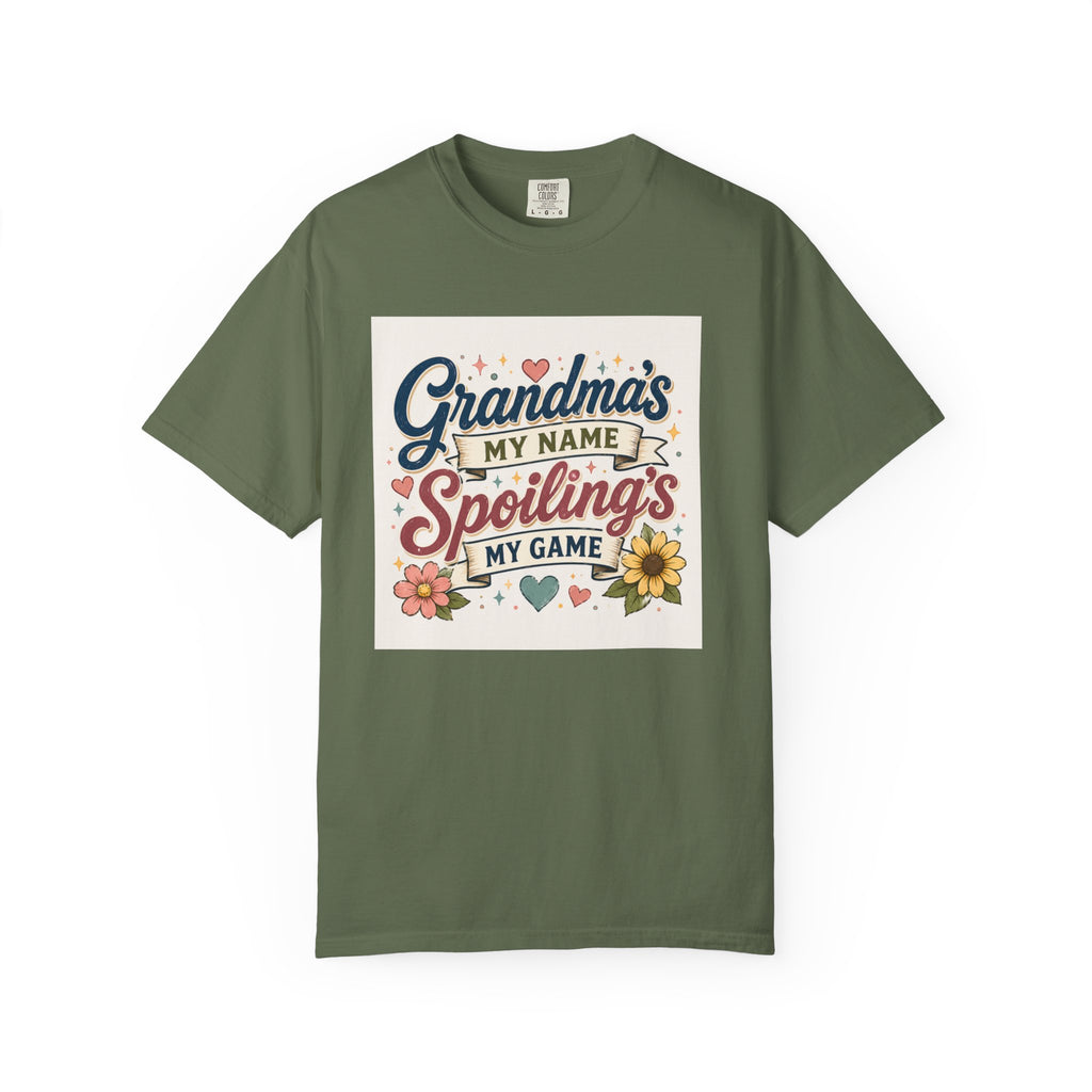 Grandma's My Name Spoiling's My Game T-Shirt | Floral Retro Design