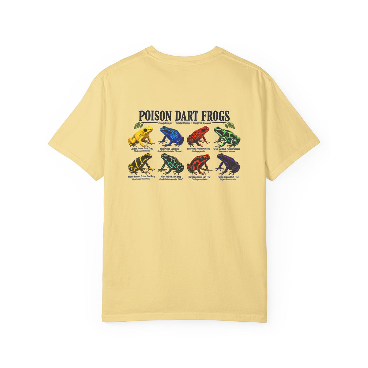 Poison Dart Frogs T-shirt | Colorful Frog Illustration, Amphibian Species Chart