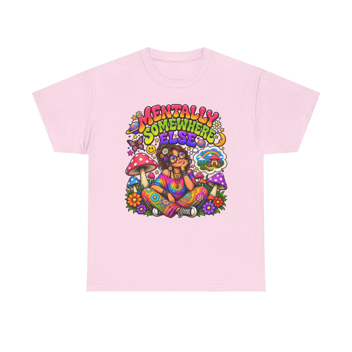 Mentally Somewhere Else T-Shirt — Retro Psychedelic Hippie Graphic Tee