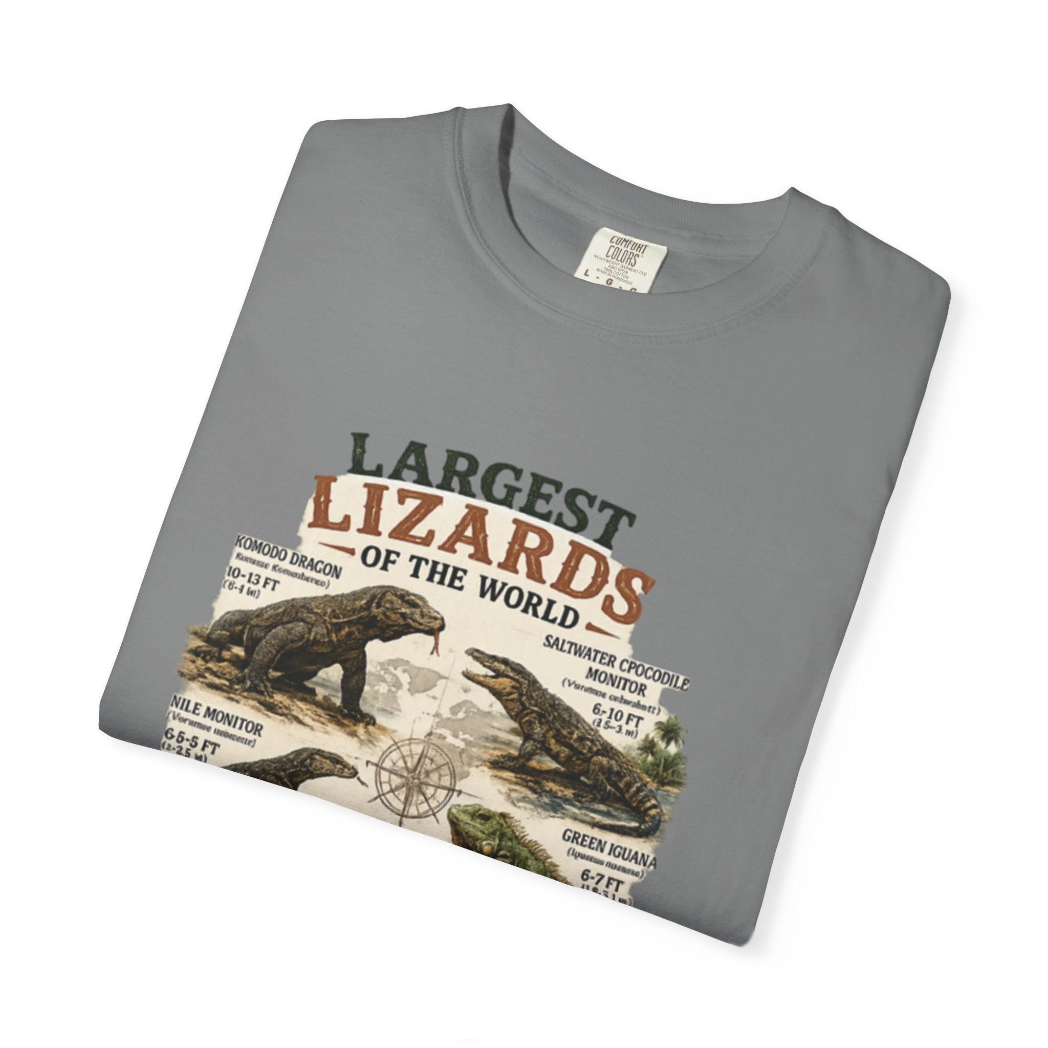 Lizards Graphic T-Shirt — "Largest Lizards of the World" Vintage Nature Tee
