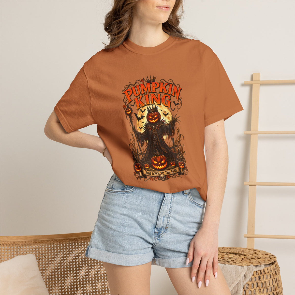 Pumpkin King spooky pumpkin monster T-shirt | Halloween jack-o'-lantern tee