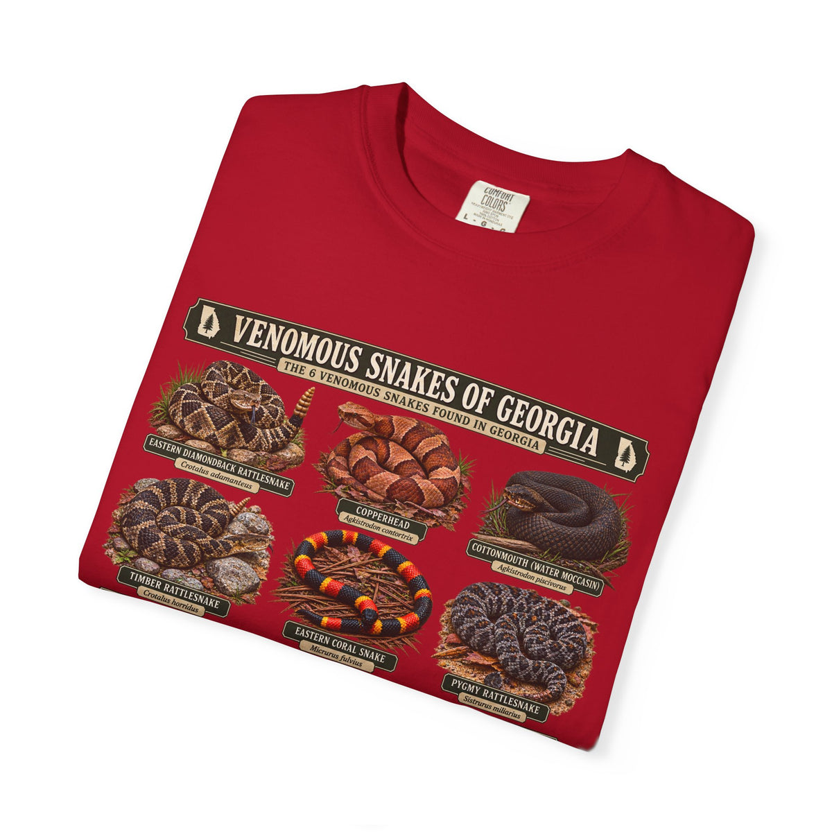 Venomous Snakes of Georgia T-shirt | Snake Identification Chart