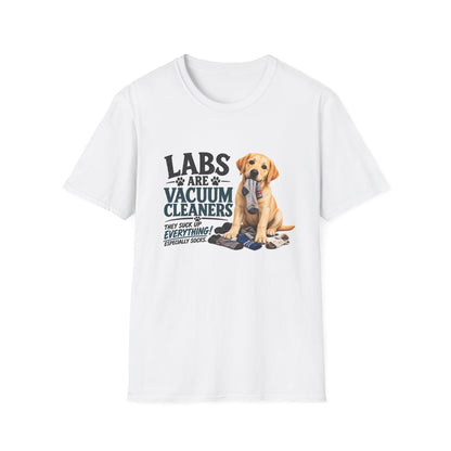 Lab Retriever T‑Shirt – "Labs Are Vacuum Cleaners" Cute Puppy Dog Tee