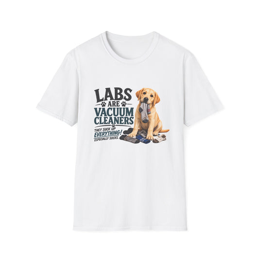 Lab Retriever T‑Shirt – "Labs Are Vacuum Cleaners" Cute Puppy Dog Tee