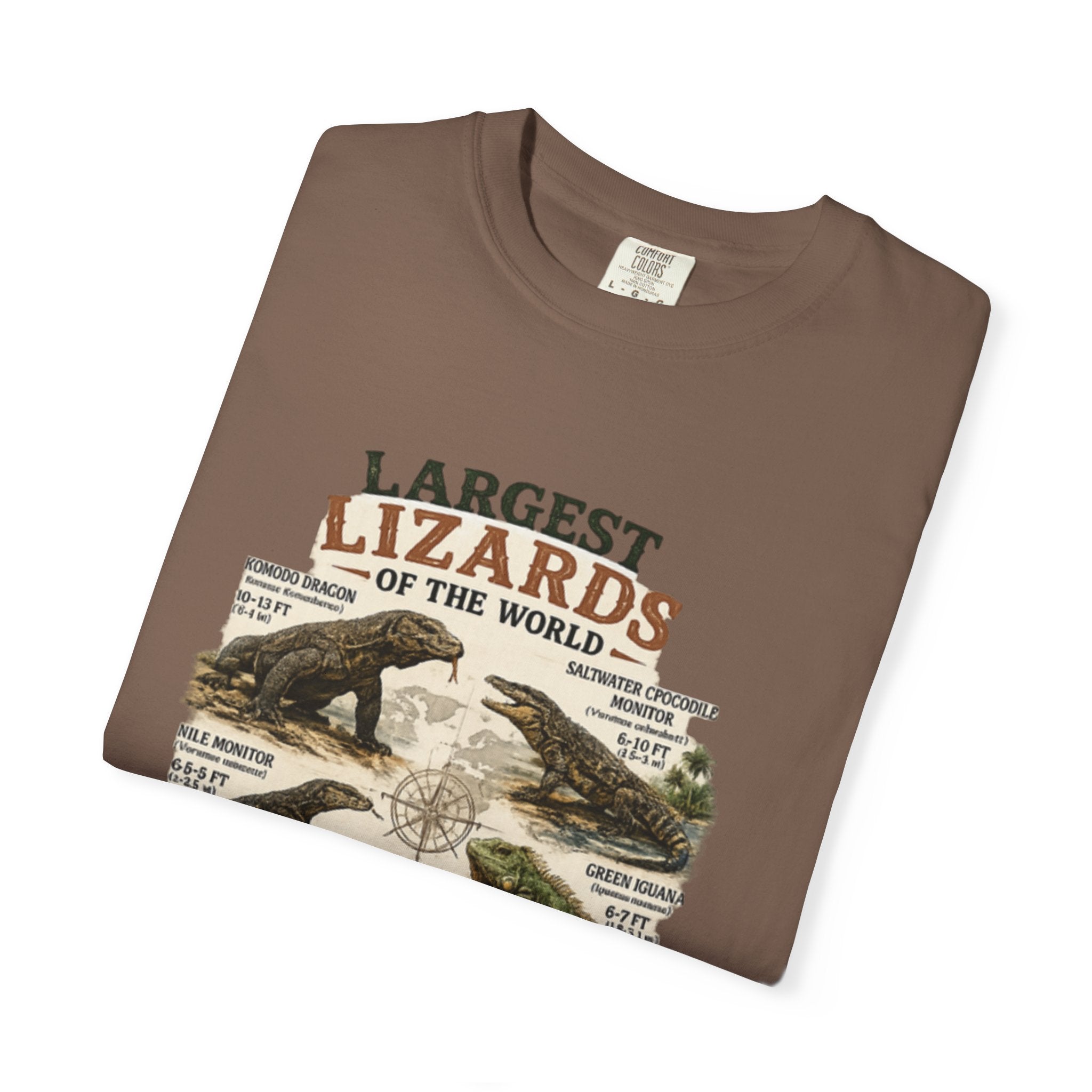 Lizards Graphic T-Shirt — "Largest Lizards of the World" Vintage Nature Tee