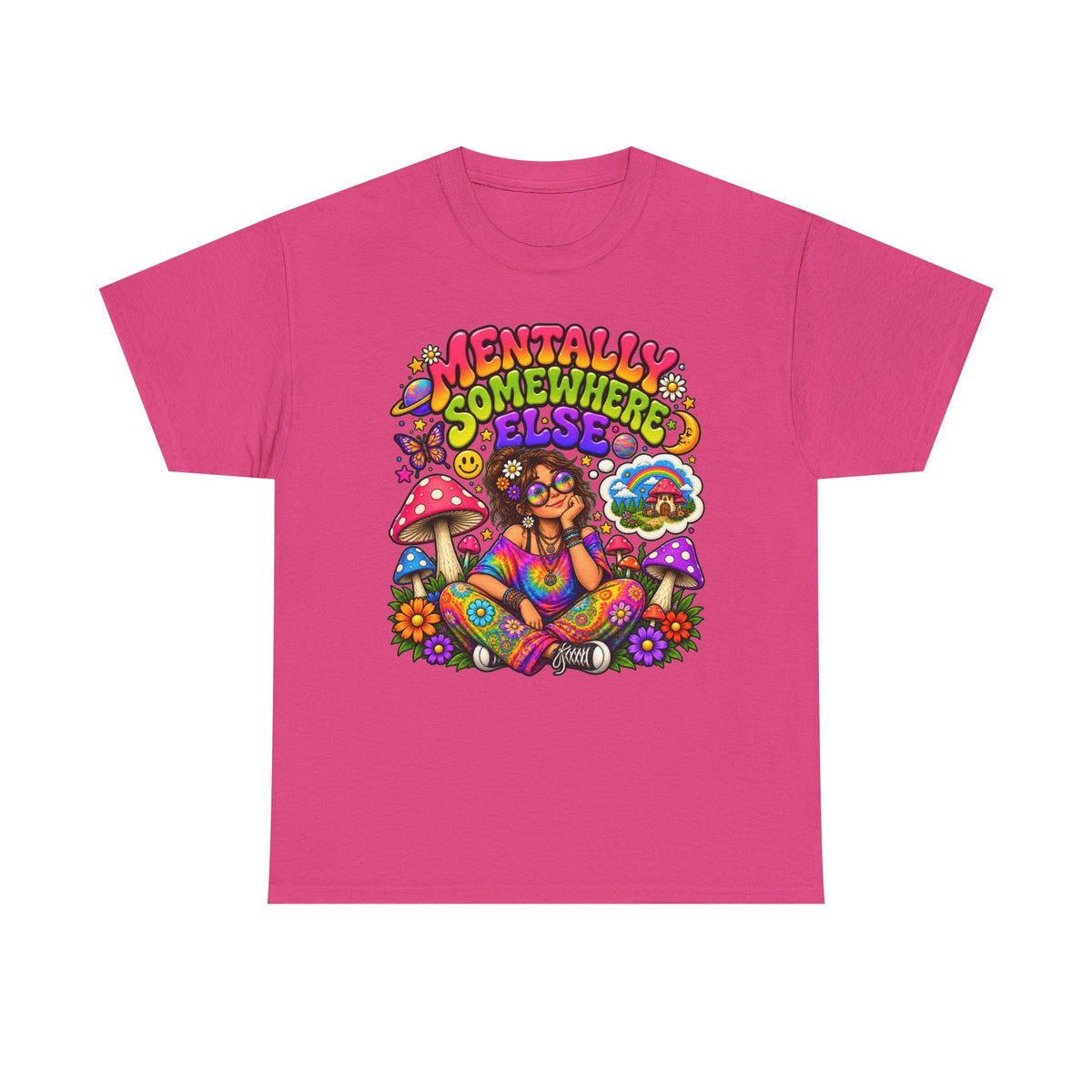Mentally Somewhere Else T-Shirt — Retro Psychedelic Hippie Graphic Tee