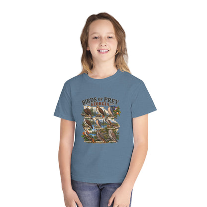 Youth Tee — 'Birds of Prey Georgia' Illustrated Wildlife Graphic