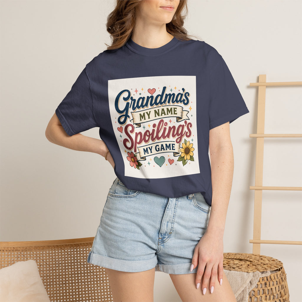Grandma's My Name Spoiling's My Game T-Shirt | Floral Retro Design